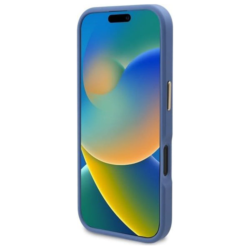 Калъф MagSafe за Apple iPhone 16 Plus, Guess, 4G Logo Plate, Син