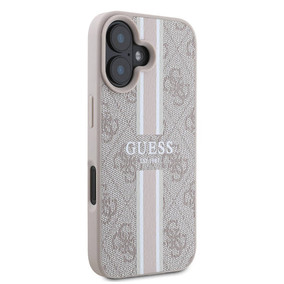 Калъф MagSafe за Apple iPhone 16 Plus, Guess, 4G Printed Stripes, Розов