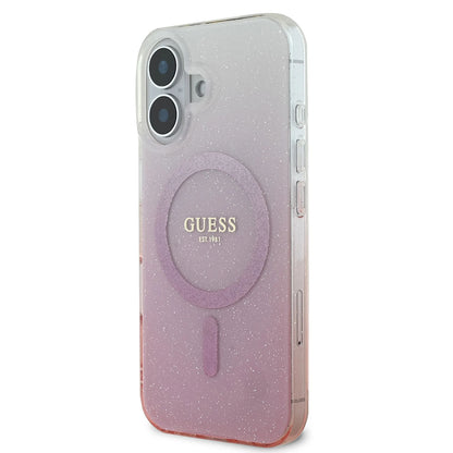 Калъф MagSafe за Apple iPhone 16 Plus, Guess, IML Glitter Gradient, Розов