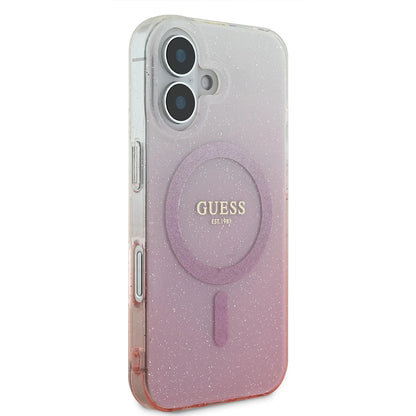 Калъф MagSafe за Apple iPhone 16 Plus, Guess, IML Glitter Gradient, Розов