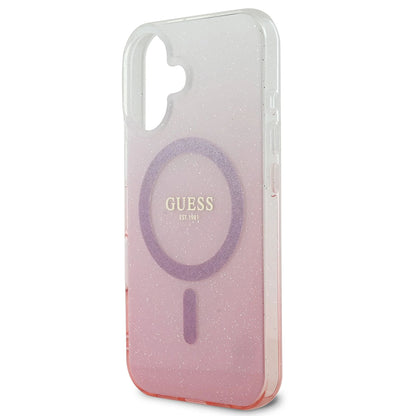 Калъф MagSafe за Apple iPhone 16 Plus, Guess, IML Glitter Gradient, Розов