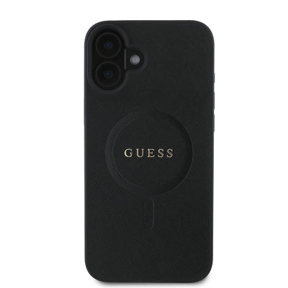 Калъф MagSafe за Apple iPhone 16 Plus, Guess, Saffiano Classic Logo, Черен