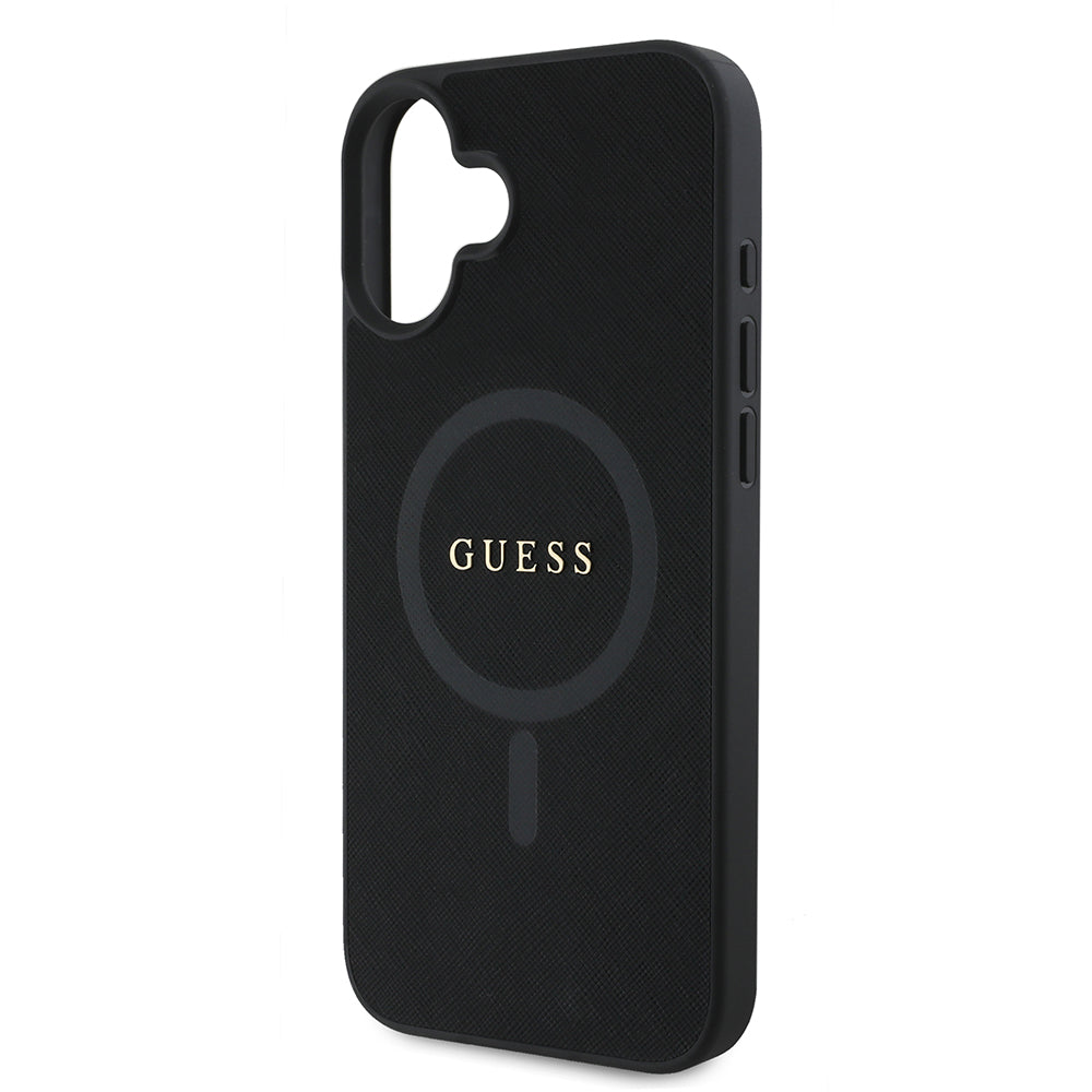 Калъф MagSafe за Apple iPhone 16 Plus, Guess, Saffiano Classic Logo, Черен