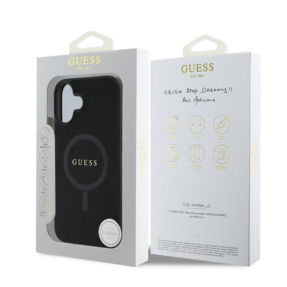 Калъф MagSafe за Apple iPhone 16 Plus, Guess, Saffiano Classic Logo, Черен