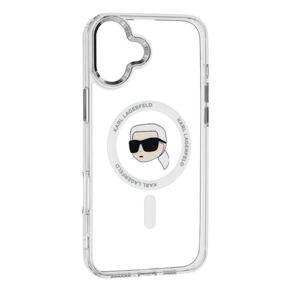 MagSafe Case for Apple iPhone 16 Plus, Karl Lagerfeld, IML Karl's Head, White