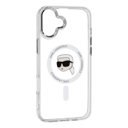 Калъф MagSafe за Apple iPhone 16 Plus, Karl Lagerfeld, IML Karl's Head, Бял