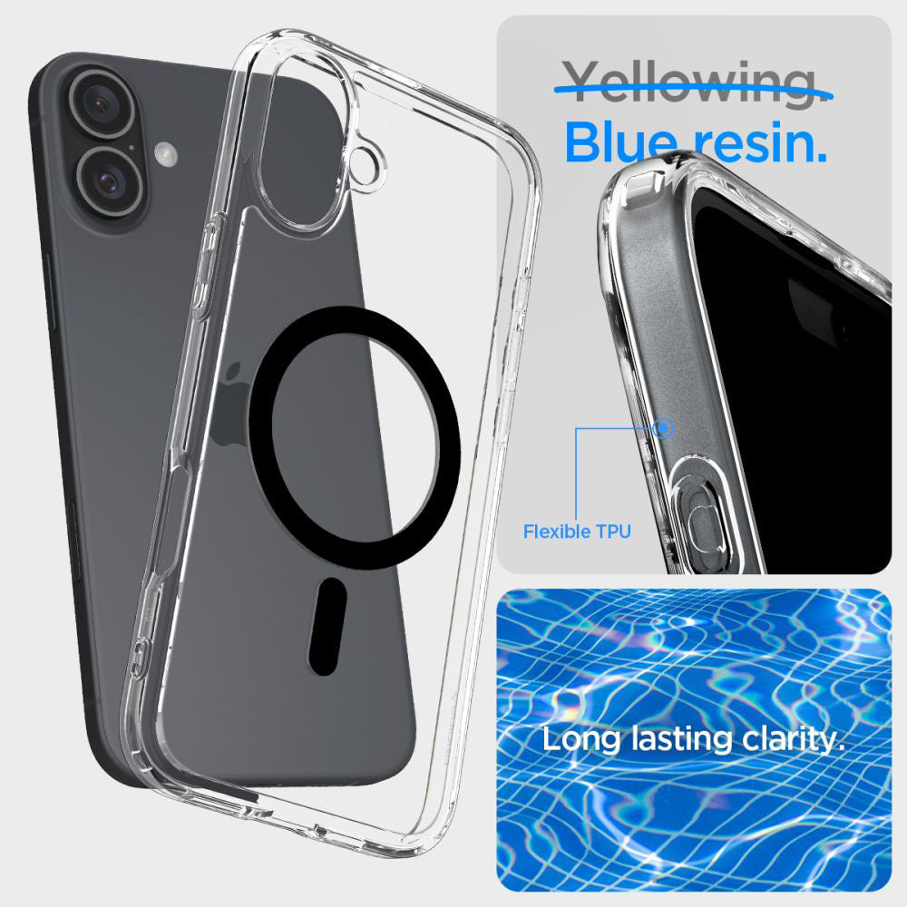 Калъф MagSafe за Apple iPhone 16 Plus, Spigen, Ultra Hybrid, Черен