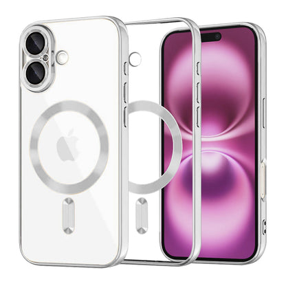 Калъф MagSafe за Apple iPhone 16 Plus, Techsuit, Luxury Crystal, Сребрист