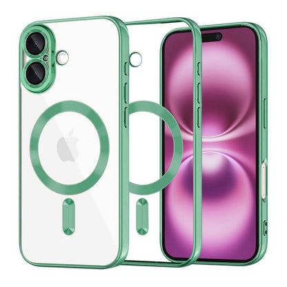 Калъф MagSafe за Apple iPhone 16 Plus, Techsuit, Luxury Crystal, Светлозелен