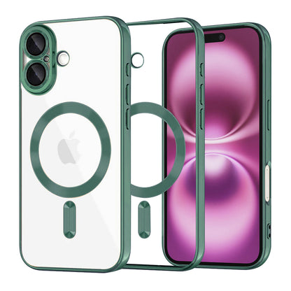 Калъф MagSafe за Apple iPhone 16 Plus, Techsuit, Luxury Crystal, Тъмнозелен