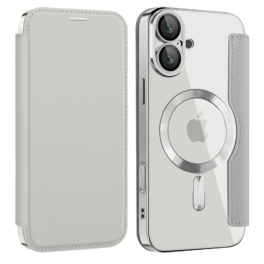 Калъф MagSafe за Apple iPhone 16 Plus, Techsuit, SmartMag Book, Сив