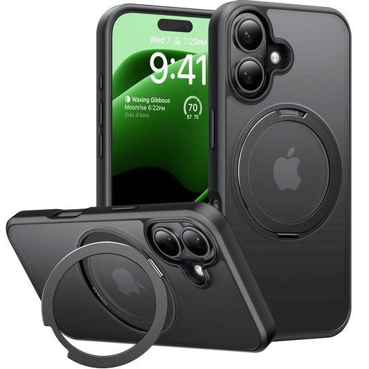 MagSafe Case for Apple iPhone 16 Plus, Torras, Ostand Pro, Black