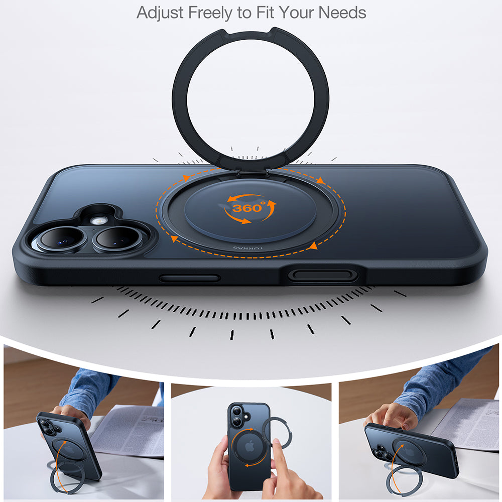Калъф MagSafe за Apple iPhone 16 Plus, Torras, Ostand Pro, Черен