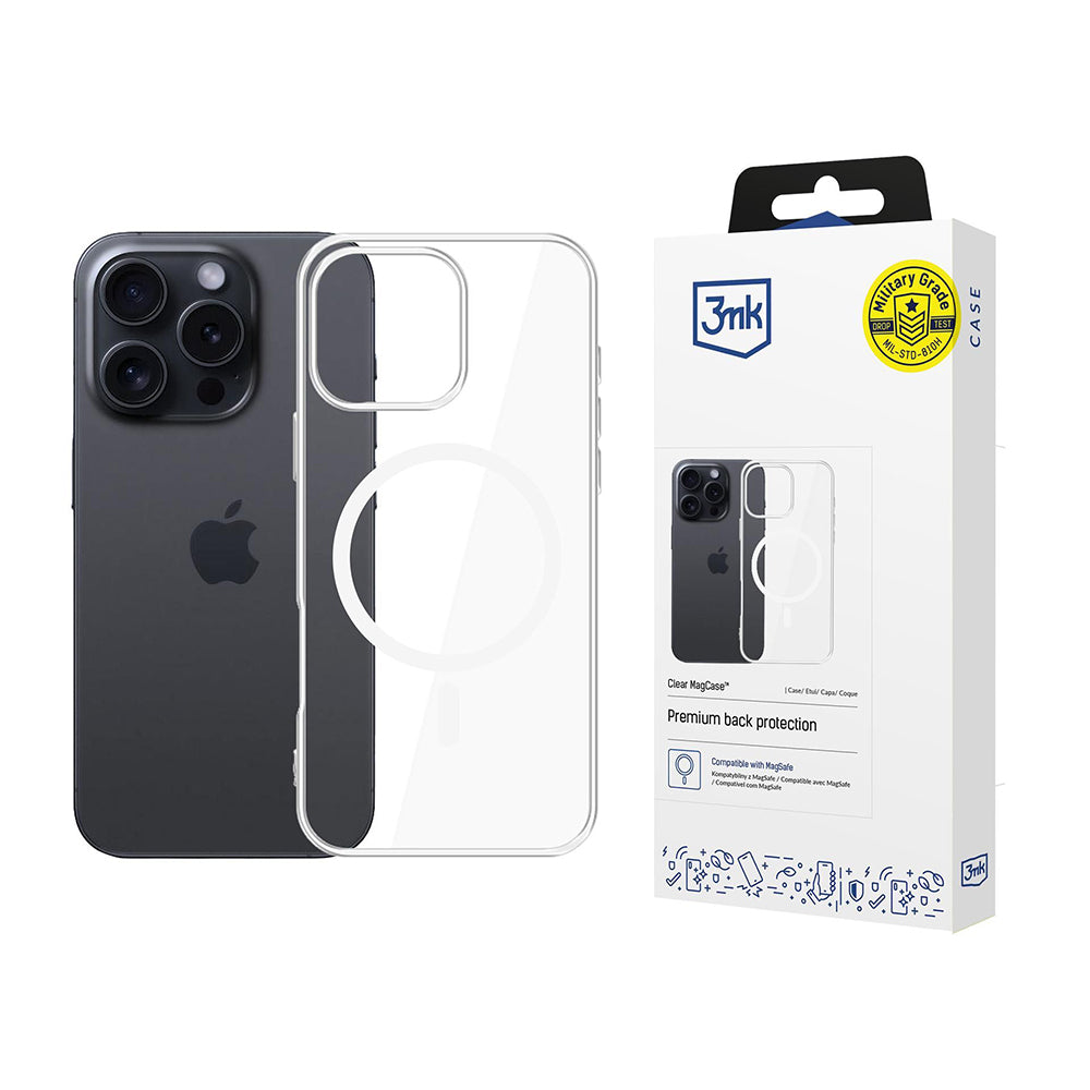 Калъф MagSafe за Apple iPhone 16 Pro, 3MK, Clear MagCase, Прозрачен