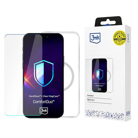 MagSafe калъф за Apple iPhone 16 Pro, 3MK, ComfortDuo, Прозрачен