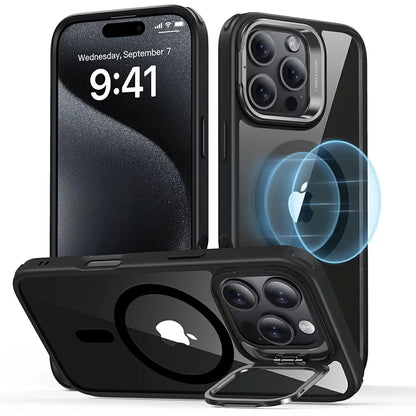 Калъф MagSafe за Apple iPhone 16 Pro, ESR, Classic Hybrid Kickstand, Прозрачен черен