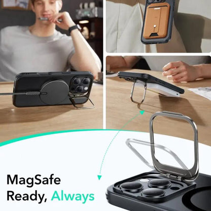 Калъф MagSafe за Apple iPhone 16 Pro, ESR, Classic Hybrid Kickstand Slide, Сатенено черен