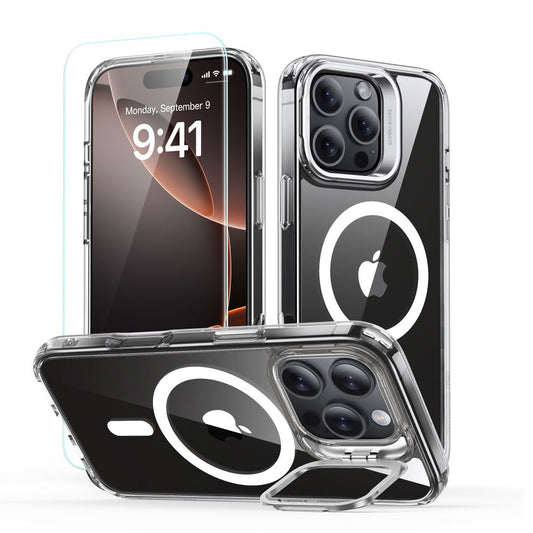 Калъф MagSafe за Apple iPhone 16 Pro, ESR, Classic Hybrid Kickstand със защита за екрана, Прозрачен