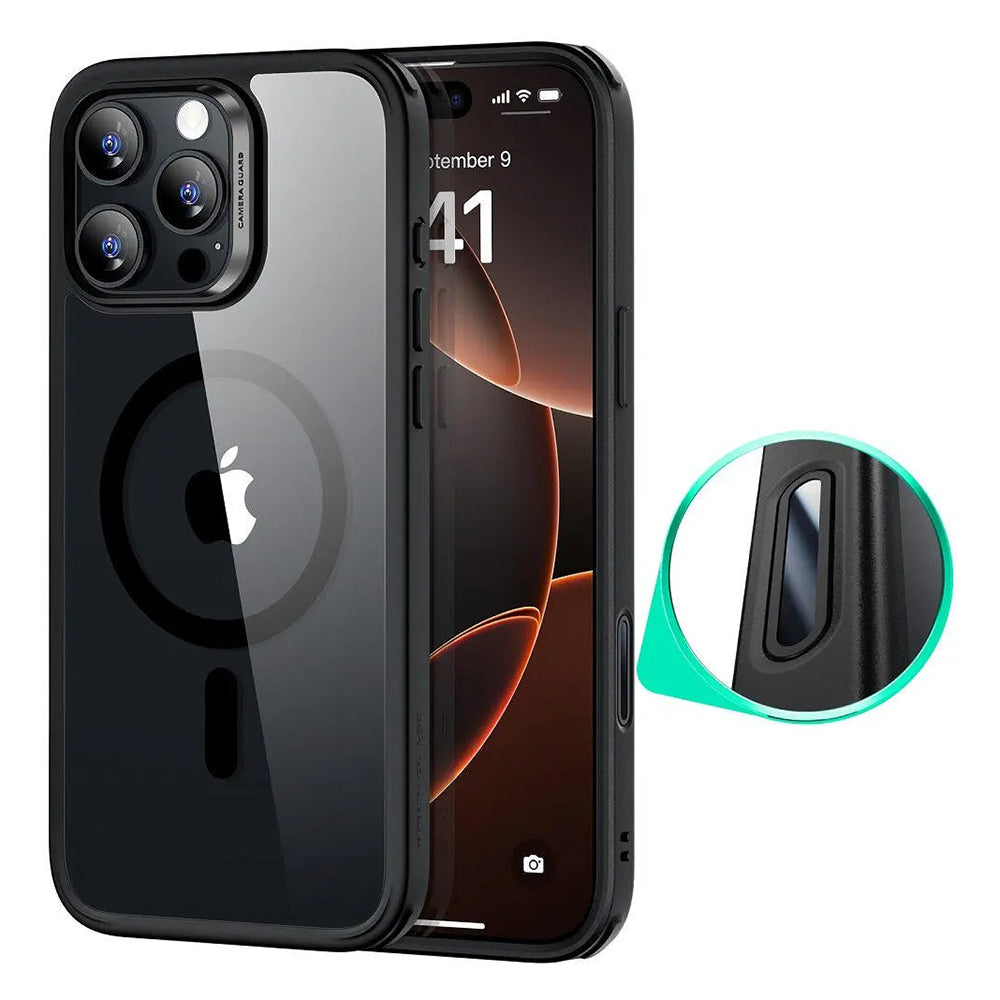 MagSafe Case for Apple iPhone 16 Pro, ESR, Classic Hybrid Slide, Black Transparent