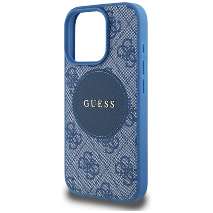 Калъф MagSafe за Apple iPhone 16 Pro, Guess, 4G Circle Classic Logo, Син