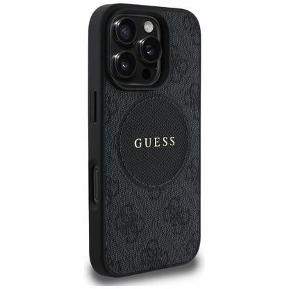 Калъф MagSafe за Apple iPhone 16 Pro, Guess, 4G Circle Classic Logo, Черен