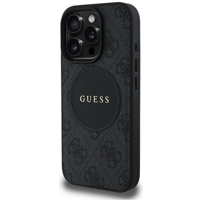 Калъф MagSafe за Apple iPhone 16 Pro, Guess, 4G Circle Classic Logo, Черен