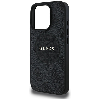 Калъф MagSafe за Apple iPhone 16 Pro, Guess, 4G Circle Classic Logo, Черен
