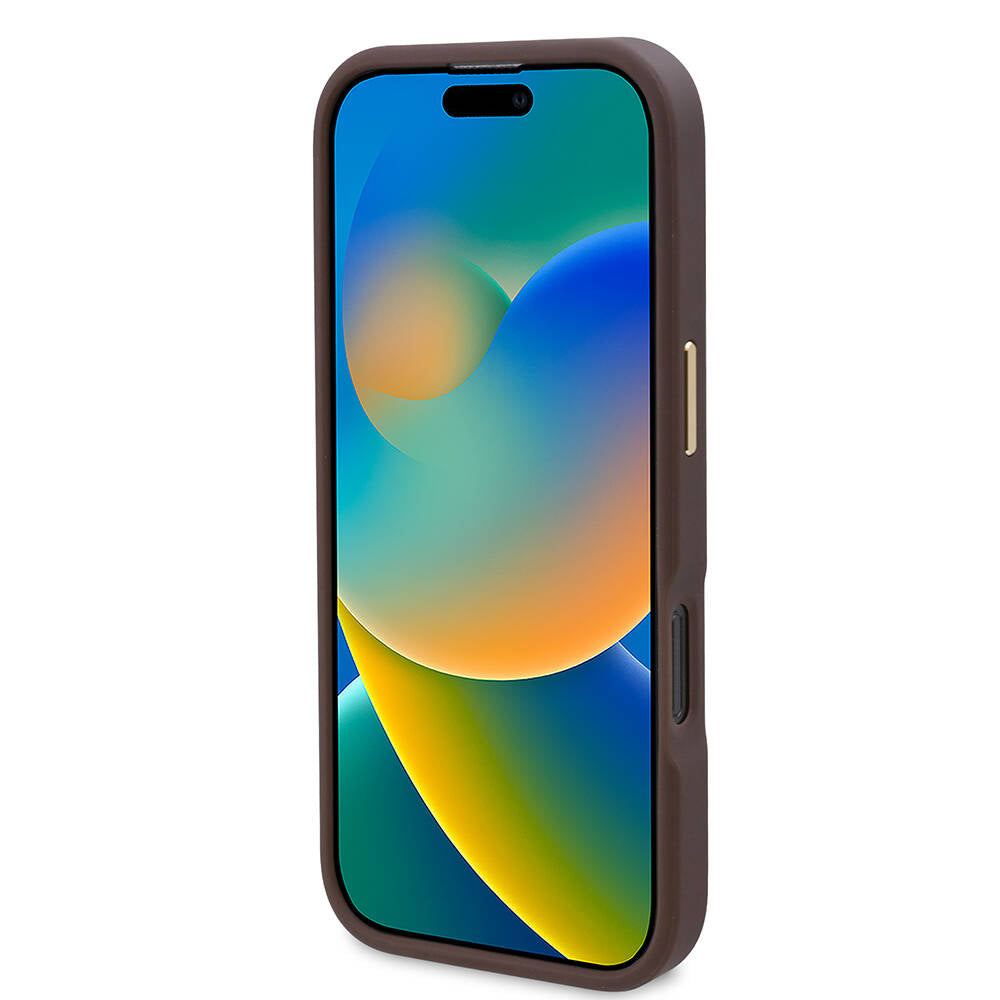 Калъф MagSafe за Apple iPhone 16 Pro, Guess, 4G Logo Plate, Черен