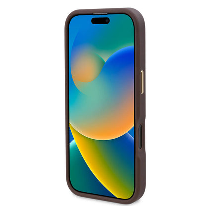 Калъф MagSafe за Apple iPhone 16 Pro, Guess, 4G Logo Plate, Черен