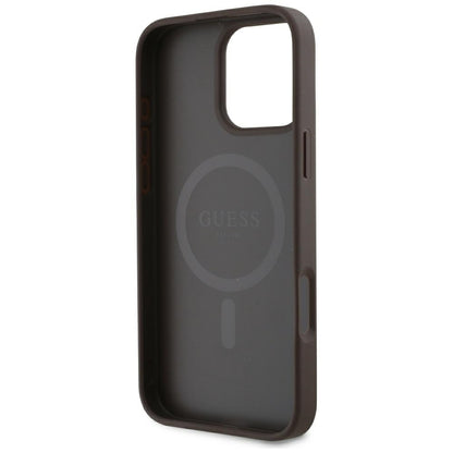 Калъф MagSafe за Apple iPhone 16 Pro, Guess, 4G Small and Classic Logo, Кафяв