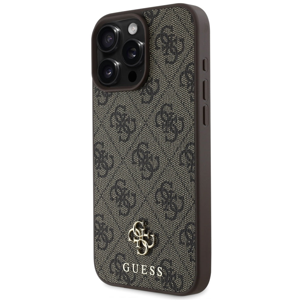 Калъф MagSafe за Apple iPhone 16 Pro, Guess, 4G Small and Classic Logo, Кафяв