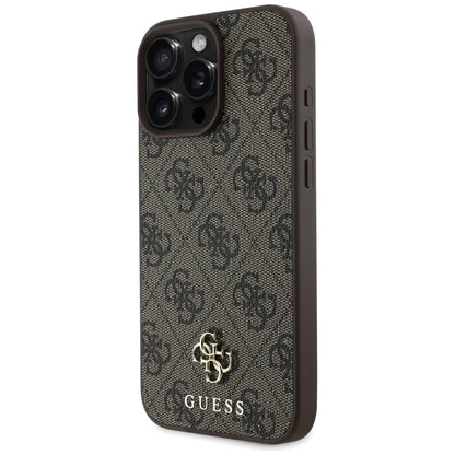 Калъф MagSafe за Apple iPhone 16 Pro, Guess, 4G Small and Classic Logo, Кафяв