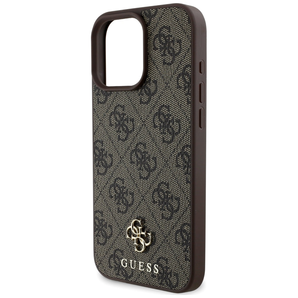 Калъф MagSafe за Apple iPhone 16 Pro, Guess, 4G Small and Classic Logo, Кафяв