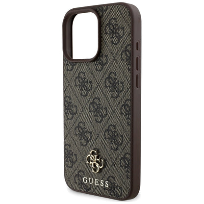 Калъф MagSafe за Apple iPhone 16 Pro, Guess, 4G Small and Classic Logo, Кафяв