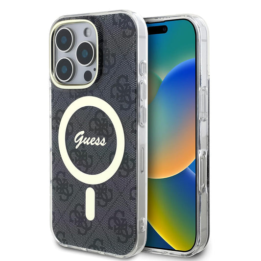 Калъф MagSafe за Apple iPhone 16 Pro, Guess, IML 4G, Черен