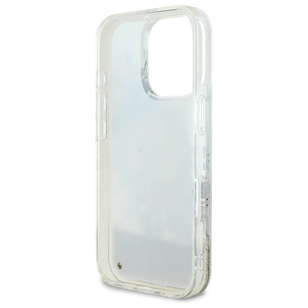 Калъф MagSafe за Apple iPhone 16 Pro, Guess, Liquid Glitter Flower, Бежов