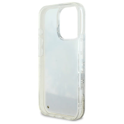 Калъф MagSafe за Apple iPhone 16 Pro, Guess, Liquid Glitter Flower, Бежов