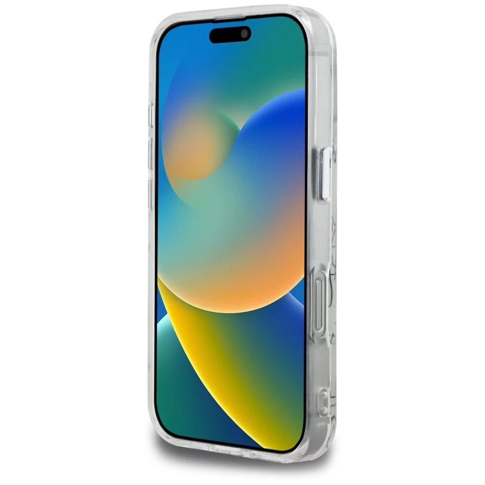 Калъф MagSafe за Apple iPhone 16 Pro, Karl Lagerfeld, IML Karl Script Pattern, Бял