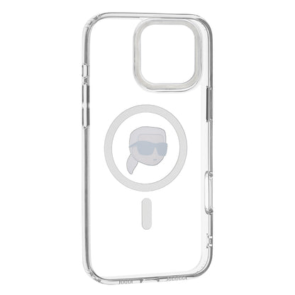 Калъф MagSafe за Apple iPhone 16 Pro, Karl Lagerfeld, IML Metal Karl's Head, Бял