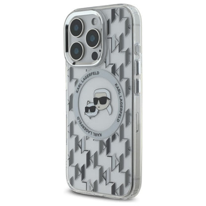 Калъф MagSafe за Apple iPhone 16 Pro, Karl Lagerfeld, IML Monogram Karl & Choupette's Heads, Прозрачен