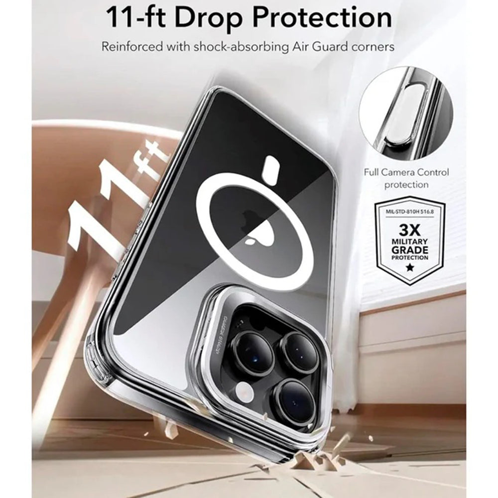 Калъф MagSafe за Apple iPhone 16 Pro Max, ESR, Classic Hybrid Kickstand Slide, Прозрачен