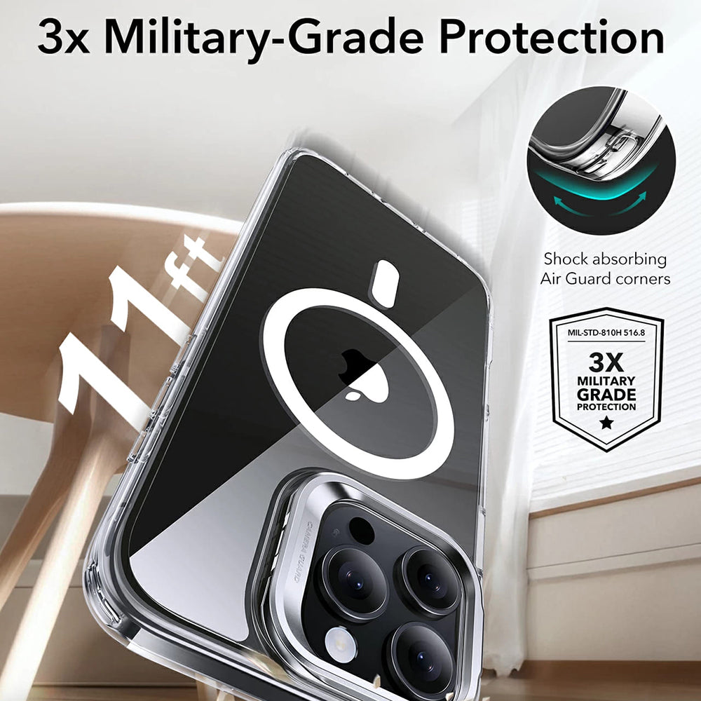 MagSafe Case for Apple iPhone 16 Pro Max, ESR, Classic Hybrid Kickstand, Transparent