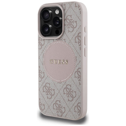 Калъф MagSafe за Apple iPhone 16 Pro Max, Guess, 4G Circle Classic Logo, Розов