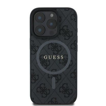 Калъф MagSafe за Apple iPhone 16 Pro Max, Guess, 4G Ring Classic Logo, Черен