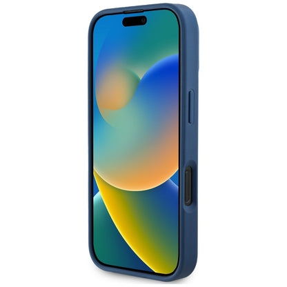 MagSafe Case for Apple iPhone 16 Pro Max, Guess, Grained Flowers, Blue