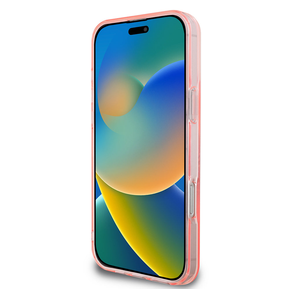 Калъф MagSafe за Apple iPhone 16 Pro Max, Guess, IML Flowers Wreath, Розов