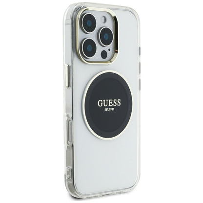 Калъф MagSafe за Apple iPhone 16 Pro Max, Guess, IML Metal Colored Circle, Черен