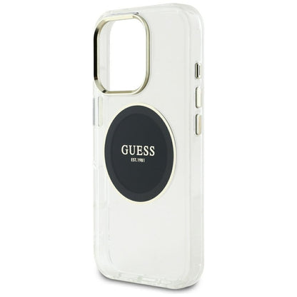Калъф MagSafe за Apple iPhone 16 Pro Max, Guess, IML Metal Colored Circle, Черен