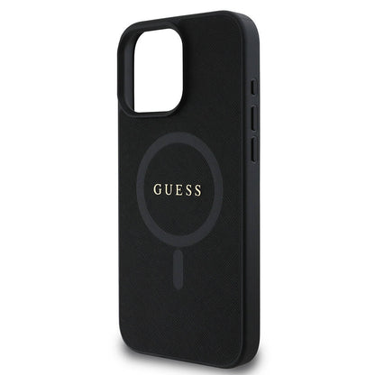 Калъф MagSafe за Apple iPhone 16 Pro Max, Guess, Saffiano Classic Logo, Черен