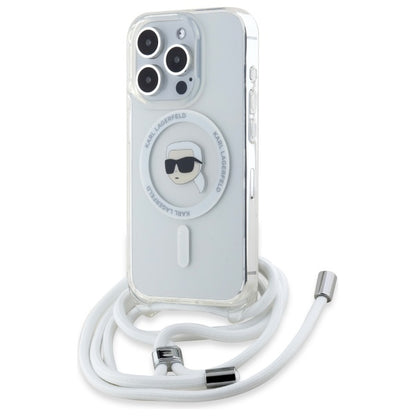 Калъф MagSafe за Apple iPhone 16 Pro Max, Karl Lagerfeld, IML Crossbody Karl's Head, Прозрачен